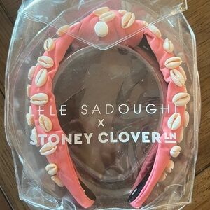 Pink Lele Sadoughi Stoney Clover Lane Shell Embellished Headband